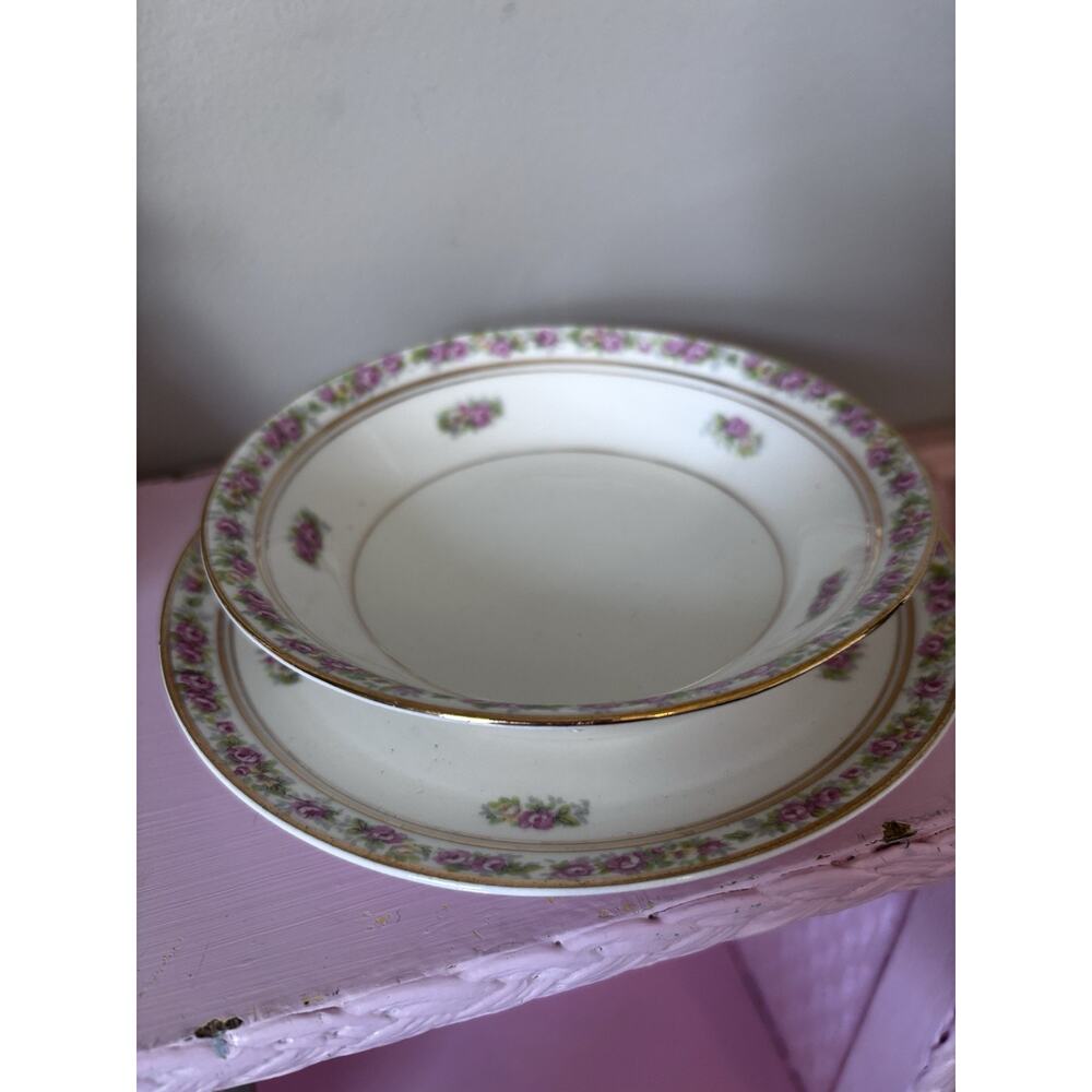 Vintage St. Regis Pope Gosser USA Creamer & Sugar Bowl Roses cottage 3 Piece Set - Picture 4 of 6